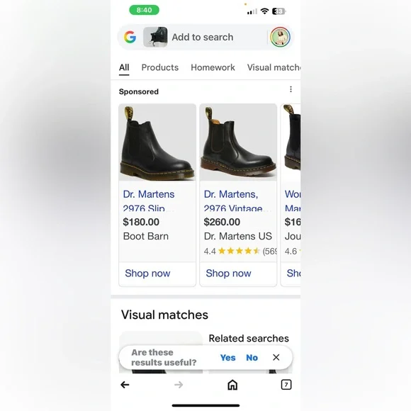 Dr. Martens Boots Women’s Size 8 Black Leather Chelsea Boots Yellow Stitching - Picture 9 of 9